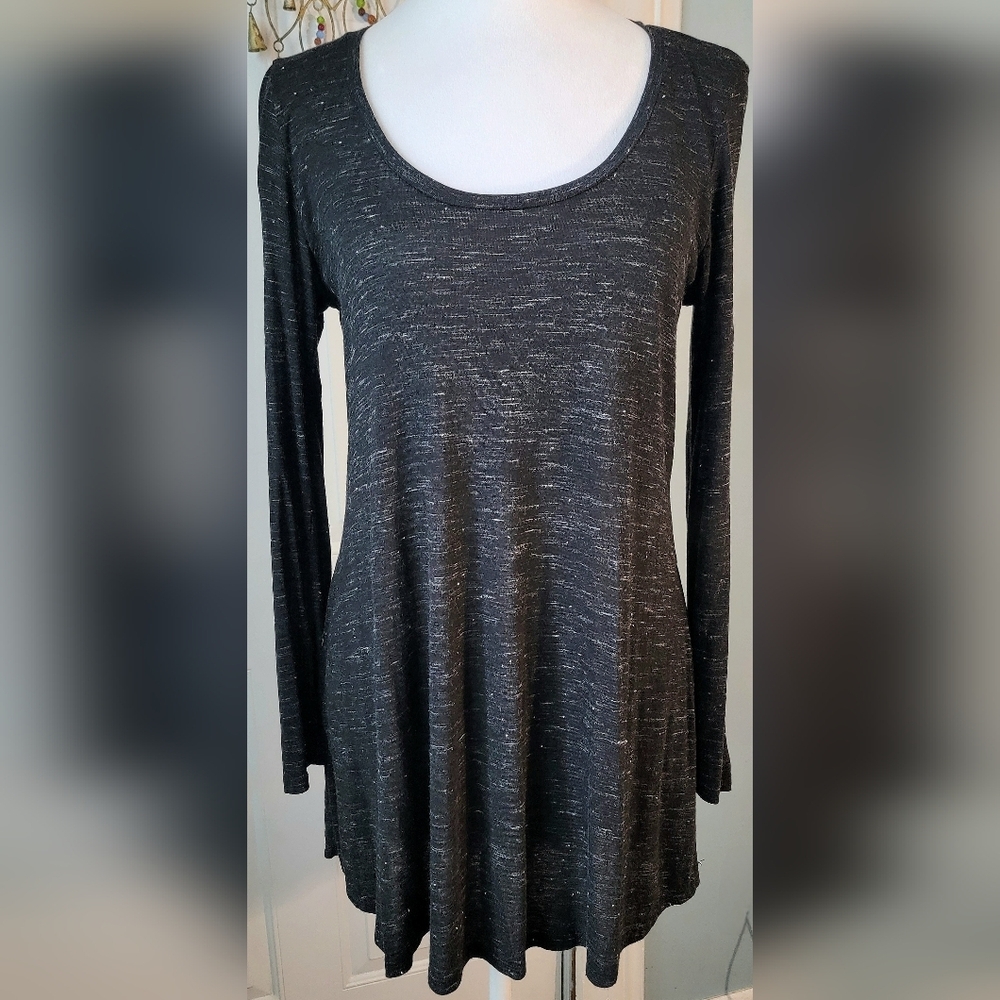 Dolan Anthropologie Jay Long-sleeved Tunic Womens XSP Heathered Black White Soft